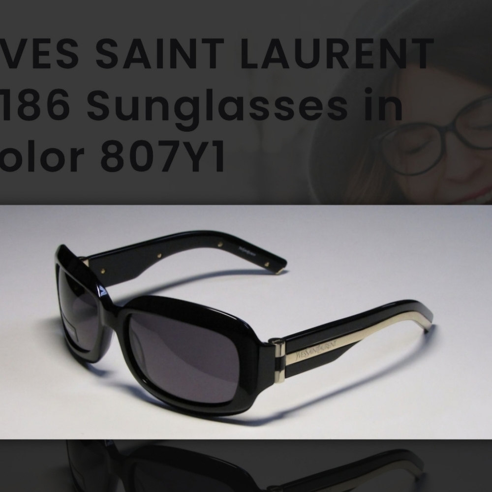 Vintage YSL 6186/S 807Y1 RARE Black Sunglasses 56 18 125
